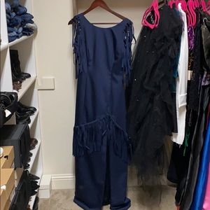 Navy blue long formal dress